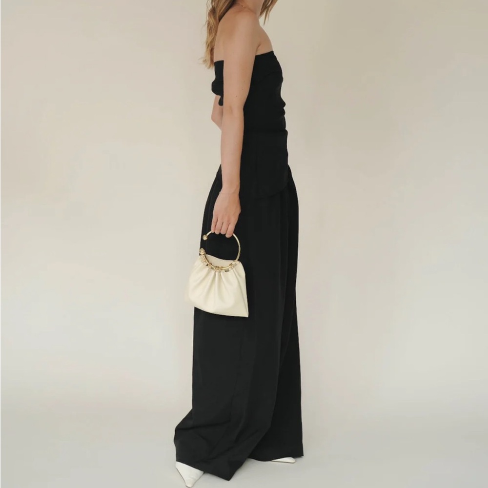 Cream Ring Handle Bag